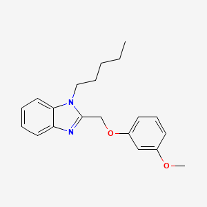 molecular formula C20H24N2O2 B11380493 2-[(3-methoxyphenoxy)methyl]-1-pentyl-1H-benzimidazole 