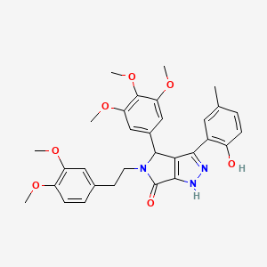 molecular formula C31H33N3O7 B11380515 5-[2-(3,4-dimethoxyphenyl)ethyl]-3-(2-hydroxy-5-methylphenyl)-4-(3,4,5-trimethoxyphenyl)-4,5-dihydropyrrolo[3,4-c]pyrazol-6(1H)-one 