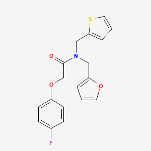 molecular formula C18H16FNO3S B11380530 2-(4-fluorophenoxy)-N-(furan-2-ylmethyl)-N-(thiophen-2-ylmethyl)acetamide 