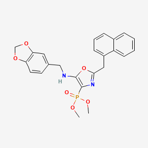 molecular formula C24H23N2O6P B11380543 Dimethyl {5-[(1,3-benzodioxol-5-ylmethyl)amino]-2-(naphthalen-1-ylmethyl)-1,3-oxazol-4-yl}phosphonate 