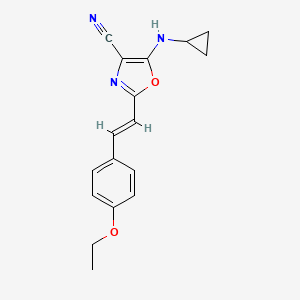 5-(cyclopropylamino)-2-[(E)-2-(4-ethoxyphenyl)ethenyl]-1,3-oxazole-4-carbonitrile