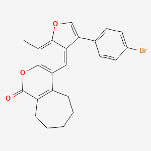 molecular formula C23H19BrO3 B11380577 11-(4-bromophenyl)-8-methyl-2,3,4,5-tetrahydrocyclohepta[c]furo[3,2-g]chromen-6(1H)-one 