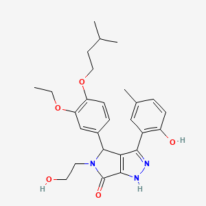 4-[3-ethoxy-4-(3-methylbutoxy)phenyl]-5-(2-hydroxyethyl)-3-(2-hydroxy-5-methylphenyl)-4,5-dihydropyrrolo[3,4-c]pyrazol-6(1H)-one