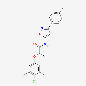 2-(4-chloro-3,5-dimethylphenoxy)-N-[3-(4-methylphenyl)-1,2-oxazol-5-yl]propanamide