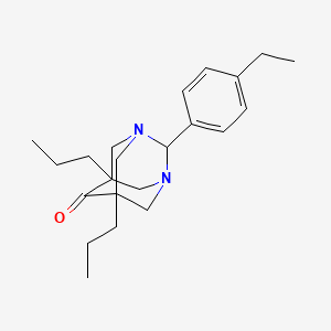 2-(4-Ethylphenyl)-5,7-dipropyl-1,3-diazatricyclo[3.3.1.1~3,7~]decan-6-one