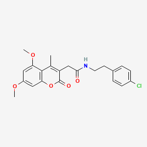 N-[2-(4-chlorophenyl)ethyl]-2-(5,7-dimethoxy-4-methyl-2-oxo-2H-chromen-3-yl)acetamide