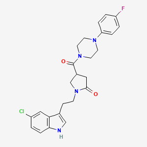 molecular formula C25H26ClFN4O2 B11380640 1-[2-(5-chloro-1H-indol-3-yl)ethyl]-4-{[4-(4-fluorophenyl)piperazin-1-yl]carbonyl}pyrrolidin-2-one 