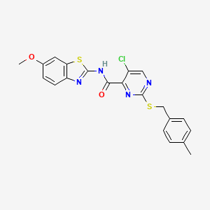 5-chloro-N-(6-methoxy-1,3-benzothiazol-2-yl)-2-[(4-methylbenzyl)sulfanyl]pyrimidine-4-carboxamide