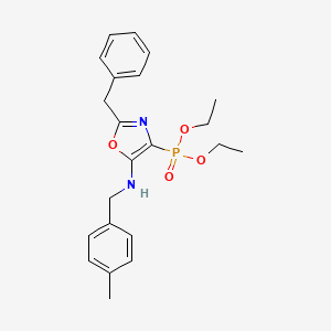 molecular formula C22H27N2O4P B11380650 Diethyl {2-benzyl-5-[(4-methylbenzyl)amino]-1,3-oxazol-4-yl}phosphonate 