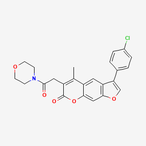 molecular formula C24H20ClNO5 B11380652 3-(4-chlorophenyl)-5-methyl-6-[2-(morpholin-4-yl)-2-oxoethyl]-7H-furo[3,2-g]chromen-7-one 