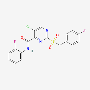 5-chloro-2-[(4-fluorobenzyl)sulfonyl]-N-(2-fluorophenyl)pyrimidine-4-carboxamide