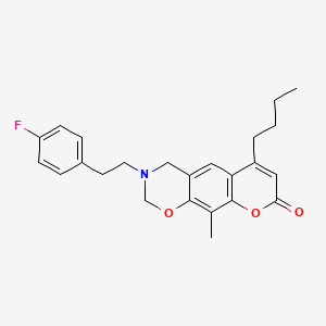 6-butyl-3-[2-(4-fluorophenyl)ethyl]-10-methyl-3,4-dihydro-2H,8H-chromeno[6,7-e][1,3]oxazin-8-one