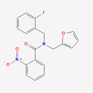 molecular formula C19H15FN2O4 B11380694 N-(2-fluorobenzyl)-N-(furan-2-ylmethyl)-2-nitrobenzamide 