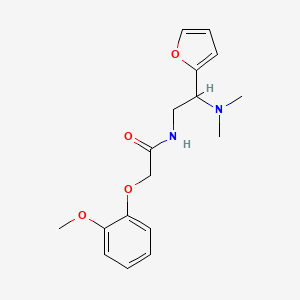 molecular formula C17H22N2O4 B11380719 N-[2-(dimethylamino)-2-(furan-2-yl)ethyl]-2-(2-methoxyphenoxy)acetamide 