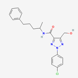 molecular formula C21H23ClN4O2 B11380726 2-(4-chlorophenyl)-5-(hydroxymethyl)-N-(5-phenylpentan-2-yl)-2H-1,2,3-triazole-4-carboxamide 