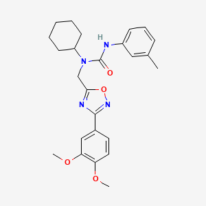 1-Cyclohexyl-1-{[3-(3,4-dimethoxyphenyl)-1,2,4-oxadiazol-5-yl]methyl}-3-(3-methylphenyl)urea