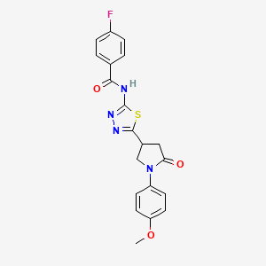 4-fluoro-N-{5-[1-(4-methoxyphenyl)-5-oxopyrrolidin-3-yl]-1,3,4-thiadiazol-2-yl}benzamide