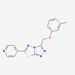 molecular formula C16H13N5OS B11380811 3-[(3-Methylphenoxy)methyl]-6-(pyridin-4-yl)[1,2,4]triazolo[3,4-b][1,3,4]thiadiazole 