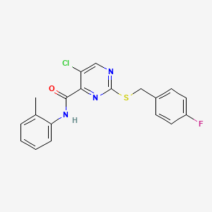 5-chloro-2-[(4-fluorobenzyl)sulfanyl]-N-(2-methylphenyl)pyrimidine-4-carboxamide