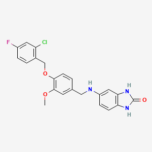 5-({4-[(2-chloro-4-fluorobenzyl)oxy]-3-methoxybenzyl}amino)-1,3-dihydro-2H-benzimidazol-2-one