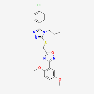 5-({[5-(4-chlorophenyl)-4-propyl-4H-1,2,4-triazol-3-yl]sulfanyl}methyl)-3-(2,5-dimethoxyphenyl)-1,2,4-oxadiazole