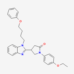 molecular formula C29H31N3O3 B11380851 1-(4-ethoxyphenyl)-4-[1-(4-phenoxybutyl)-1H-benzimidazol-2-yl]pyrrolidin-2-one 