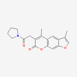 3,5-dimethyl-6-[2-oxo-2-(pyrrolidin-1-yl)ethyl]-7H-furo[3,2-g]chromen-7-one