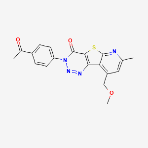 molecular formula C19H16N4O3S B11380887 5-(4-acetylphenyl)-13-(methoxymethyl)-11-methyl-8-thia-3,4,5,10-tetrazatricyclo[7.4.0.02,7]trideca-1(13),2(7),3,9,11-pentaen-6-one 