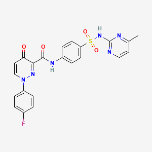 molecular formula C22H17FN6O4S B11380902 1-(4-fluorophenyl)-N-{4-[(4-methylpyrimidin-2-yl)sulfamoyl]phenyl}-4-oxo-1,4-dihydropyridazine-3-carboxamide 