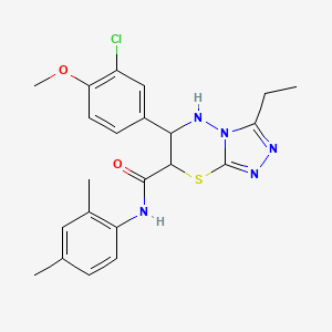 molecular formula C22H24ClN5O2S B11380926 6-(3-chloro-4-methoxyphenyl)-N-(2,4-dimethylphenyl)-3-ethyl-6,7-dihydro-5H-[1,2,4]triazolo[3,4-b][1,3,4]thiadiazine-7-carboxamide 