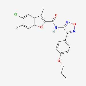 molecular formula C22H20ClN3O4 B11380932 5-chloro-3,6-dimethyl-N-[4-(4-propoxyphenyl)-1,2,5-oxadiazol-3-yl]-1-benzofuran-2-carboxamide 