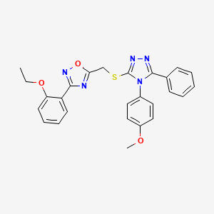 3-(2-ethoxyphenyl)-5-({[4-(4-methoxyphenyl)-5-phenyl-4H-1,2,4-triazol-3-yl]sulfanyl}methyl)-1,2,4-oxadiazole