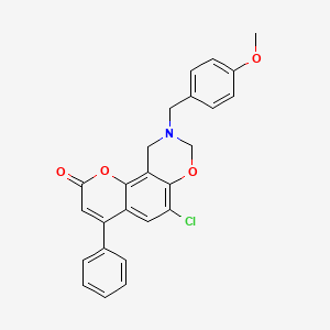 6-chloro-9-(4-methoxybenzyl)-4-phenyl-9,10-dihydro-2H,8H-chromeno[8,7-e][1,3]oxazin-2-one