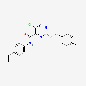 molecular formula C21H20ClN3OS B11380954 5-chloro-N-(4-ethylphenyl)-2-[(4-methylbenzyl)sulfanyl]pyrimidine-4-carboxamide 