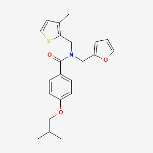 N-(furan-2-ylmethyl)-4-(2-methylpropoxy)-N-[(3-methylthiophen-2-yl)methyl]benzamide