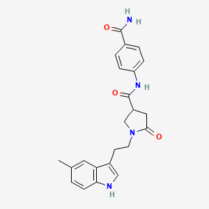 N-(4-carbamoylphenyl)-1-[2-(5-methyl-1H-indol-3-yl)ethyl]-5-oxopyrrolidine-3-carboxamide