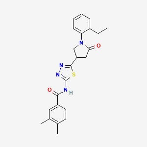 N-{5-[1-(2-ethylphenyl)-5-oxopyrrolidin-3-yl]-1,3,4-thiadiazol-2-yl}-3,4-dimethylbenzamide