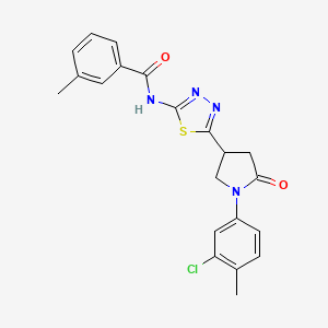 N-{5-[1-(3-chloro-4-methylphenyl)-5-oxopyrrolidin-3-yl]-1,3,4-thiadiazol-2-yl}-3-methylbenzamide