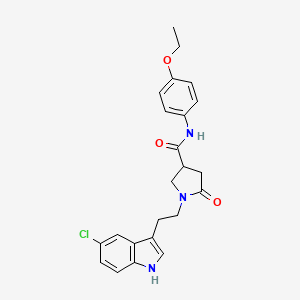 molecular formula C23H24ClN3O3 B11380987 1-[2-(5-chloro-1H-indol-3-yl)ethyl]-N-(4-ethoxyphenyl)-5-oxopyrrolidine-3-carboxamide 