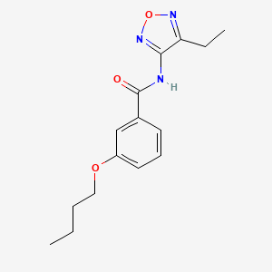 molecular formula C15H19N3O3 B11381005 3-butoxy-N-(4-ethyl-1,2,5-oxadiazol-3-yl)benzamide 