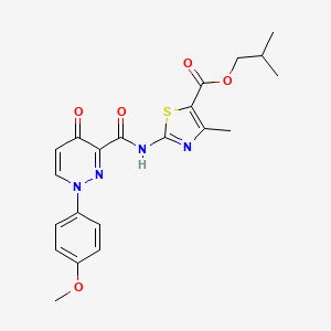 molecular formula C21H22N4O5S B11381030 2-Methylpropyl 2-({[1-(4-methoxyphenyl)-4-oxo-1,4-dihydropyridazin-3-yl]carbonyl}amino)-4-methyl-1,3-thiazole-5-carboxylate 