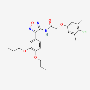 2-(4-chloro-3,5-dimethylphenoxy)-N-[4-(3,4-dipropoxyphenyl)-1,2,5-oxadiazol-3-yl]acetamide