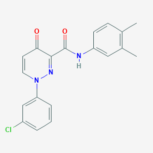 molecular formula C19H16ClN3O2 B11381094 1-(3-chlorophenyl)-N-(3,4-dimethylphenyl)-4-oxo-1,4-dihydropyridazine-3-carboxamide 