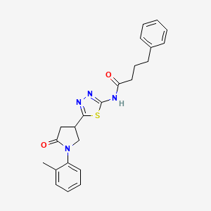 N-{5-[1-(2-methylphenyl)-5-oxopyrrolidin-3-yl]-1,3,4-thiadiazol-2-yl}-4-phenylbutanamide