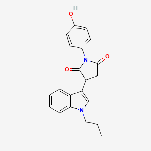 molecular formula C21H20N2O3 B11381130 1-(4-hydroxyphenyl)-3-(1-propyl-1H-indol-3-yl)pyrrolidine-2,5-dione 