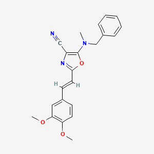 5-[benzyl(methyl)amino]-2-[(E)-2-(3,4-dimethoxyphenyl)ethenyl]-1,3-oxazole-4-carbonitrile