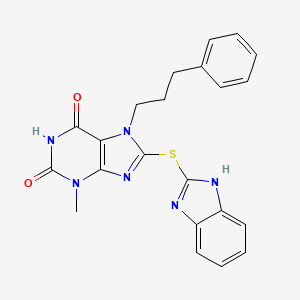 8-(1H-benzimidazol-2-ylsulfanyl)-3-methyl-7-(3-phenylpropyl)purine-2,6-dione