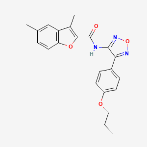 molecular formula C22H21N3O4 B11381159 3,5-dimethyl-N-[4-(4-propoxyphenyl)-1,2,5-oxadiazol-3-yl]-1-benzofuran-2-carboxamide 