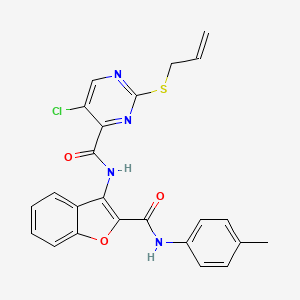 5-chloro-N-{2-[(4-methylphenyl)carbamoyl]-1-benzofuran-3-yl}-2-(prop-2-en-1-ylsulfanyl)pyrimidine-4-carboxamide