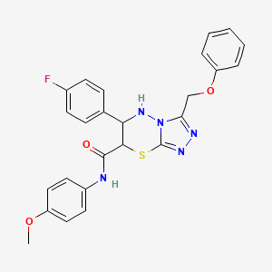 molecular formula C25H22FN5O3S B11381174 6-(4-fluorophenyl)-N-(4-methoxyphenyl)-3-(phenoxymethyl)-6,7-dihydro-5H-[1,2,4]triazolo[3,4-b][1,3,4]thiadiazine-7-carboxamide 